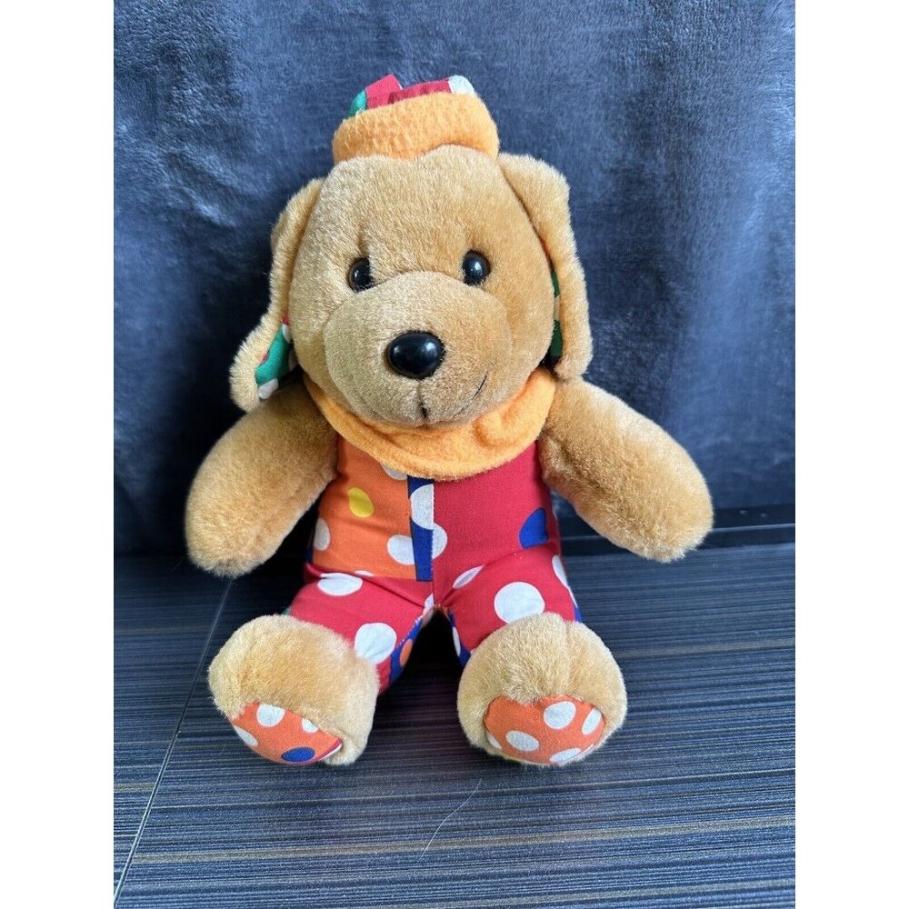 M.S. Toy Mountain Service Corp Bristol VA Plush Stuffed Clown Puppy Dog Vtg READ